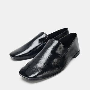 NIB ZARA PATENT EFFECT LOAFERS
